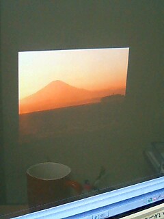 今、富士山の夕日がきれいです！